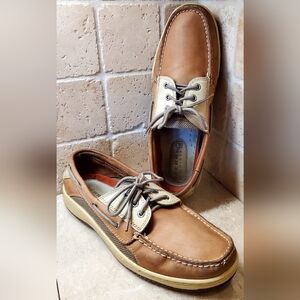 Sperry Men's Tan and Cream Boat Shoes Size 12M